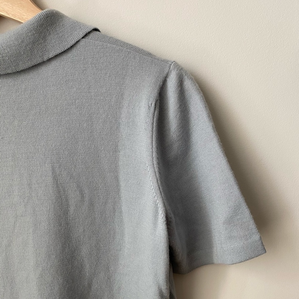 Rodier collared tee in light blue - Picture 4 of 8